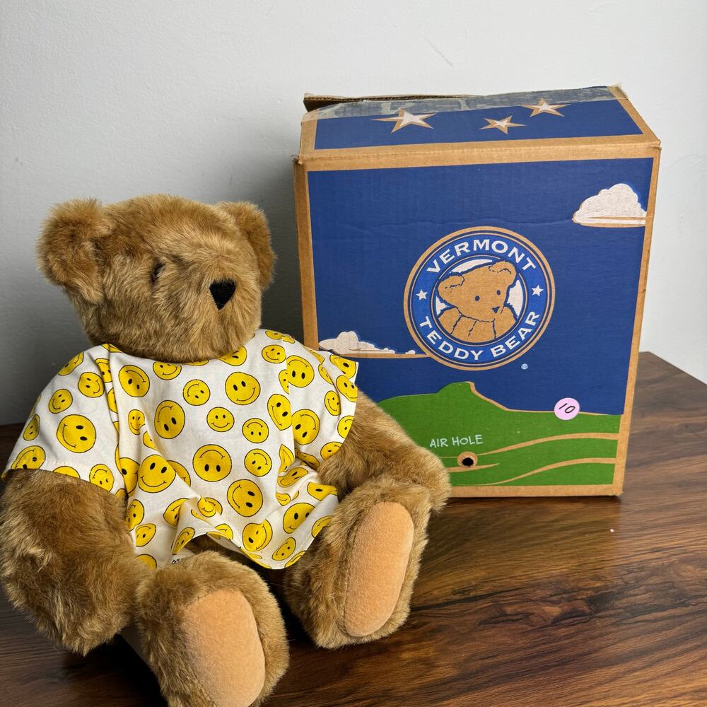 Vermont Teddy Bear Get Well Hospital Gown Plush Bear‎ w Original Box